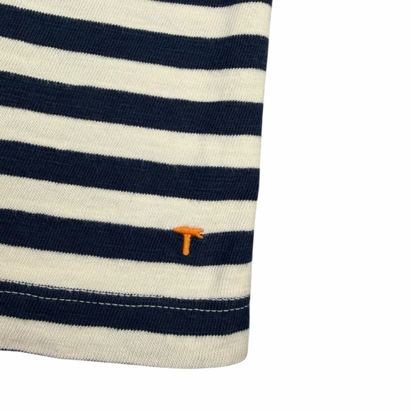 Left Coast Tee Men’s White/Navy Striped Cotton Short Sleeve Crew Neck Tee Large - Picture 2 of 7